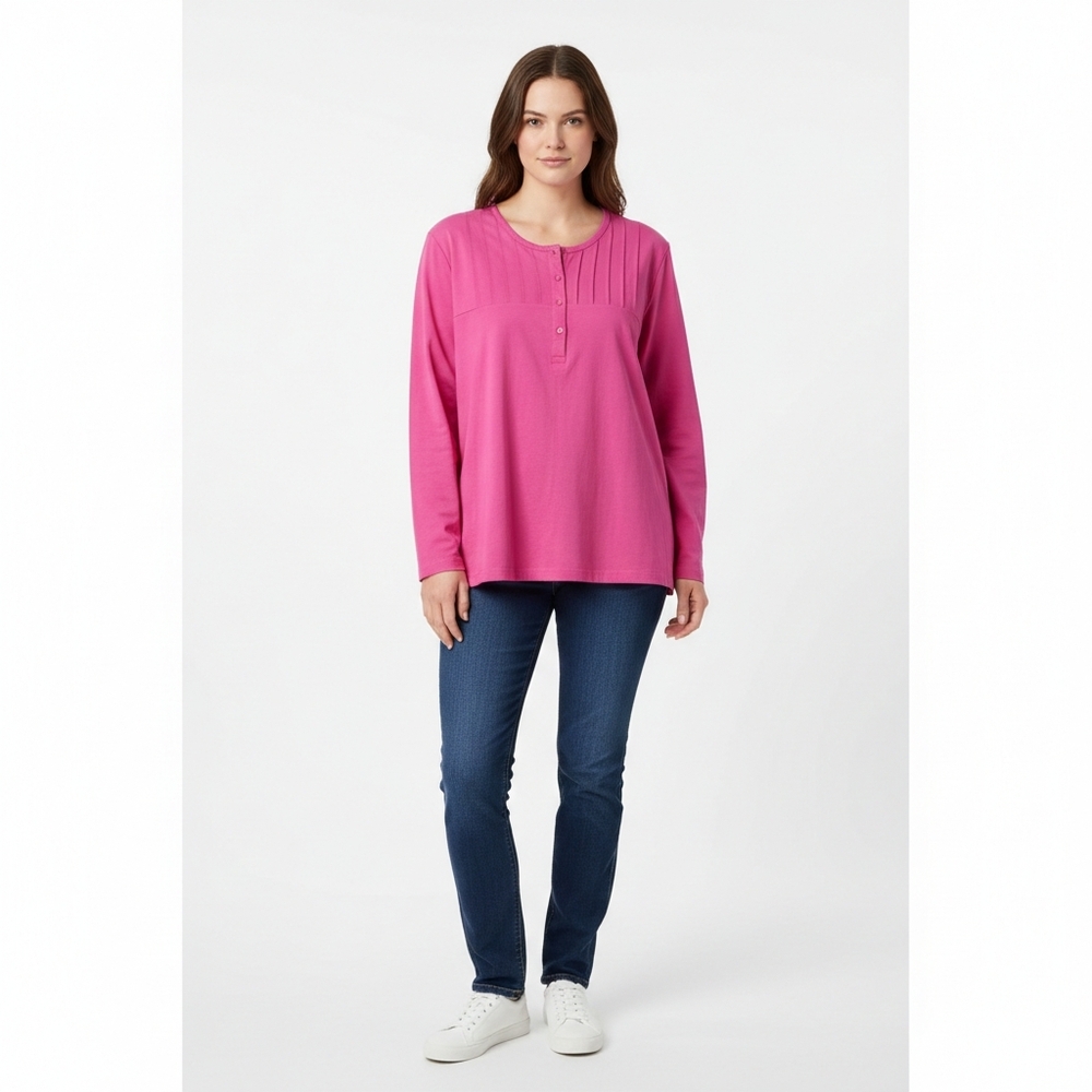 Easy essentials Womens Pink Cotton Top‎ Plus Size 4X
